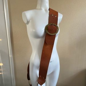 Leather pirate belt (real cow hide thick leather)